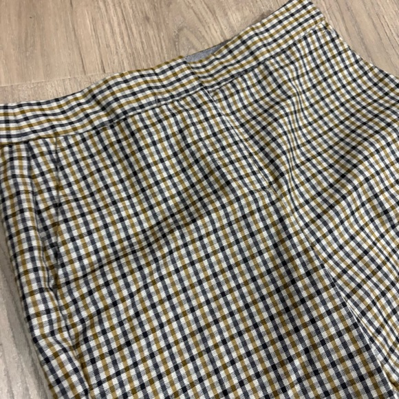 Massimo Dutti 100% Wool Trousers Womens Sz 2 Check Black Yellow White Preppy - Picture 8 of 14